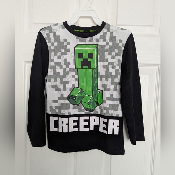 Minecraft Creeper Kids (Size 6) Long Sleeve Shirt - Picture 1 of 5
